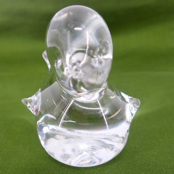 Art Glass Bird Figurine Hand Blown Clear Mid Century Modern 4.5” x 2" MCM 10 oz - Picture 13 of 16